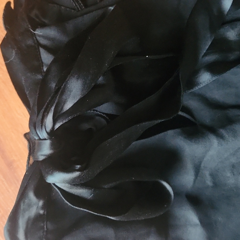 Ann Taylor Black Ruffle Halter Top Silk Blouse - Picture 6 of 8
